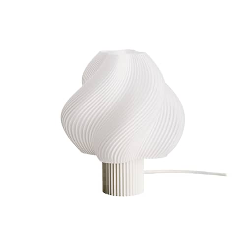 Lampe de table Soft Serve Regular beige / H 26 cm - CRÈME ATELIER - Gousse de vanille / blanc - PLA recyclé