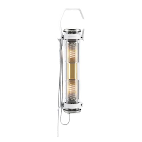 Balke Outdoor lamp metal glass white / L 65 cm - SAMMODE STUDIO - White / Brass - Anodized aluminium, Borosilicated glass, Lacquered stainless steel