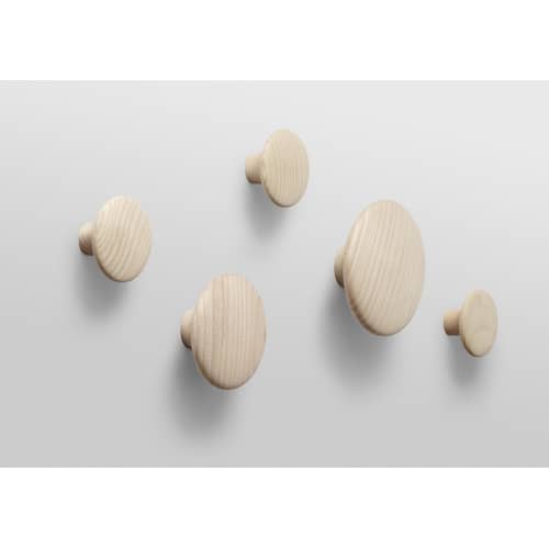 Patère The Dots Wood Small / Bois - Ø 9 cm - Muuto - Frêne naturel - Frêne naturel