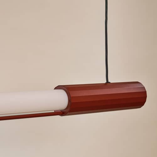 Pendelleuchte In Fine LED glas rot / L 105 cm - DCW éditions - Rot - Aluminium, Glas