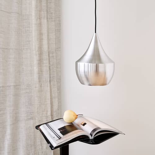 Pendelleuchte Unbeaten Fat LED metall silber / Ø 24 cm x H 30 cm - Tom Dixon - Aluminium unbehandelt - Gesponnenes Aluminium