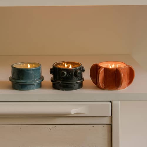 Set de 3 photophores Molly - Serax - Multicolore - Grès émaillé