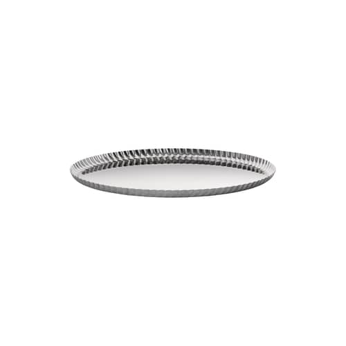 Plateau Pleats métal / Ø 31 cm - Alessi - Acier poli - Acier inoxydable