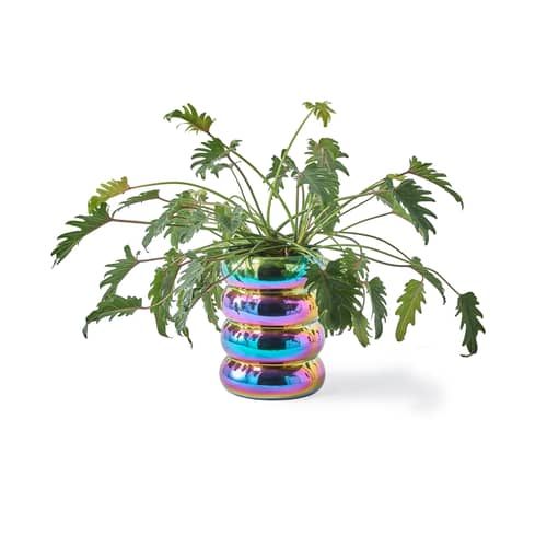 Pot de fleurs Chubby Oily céramique multicolore / Ø 34 x H 44 cm - iridescent - POLSPOTTEN - Iridescent - Céramique