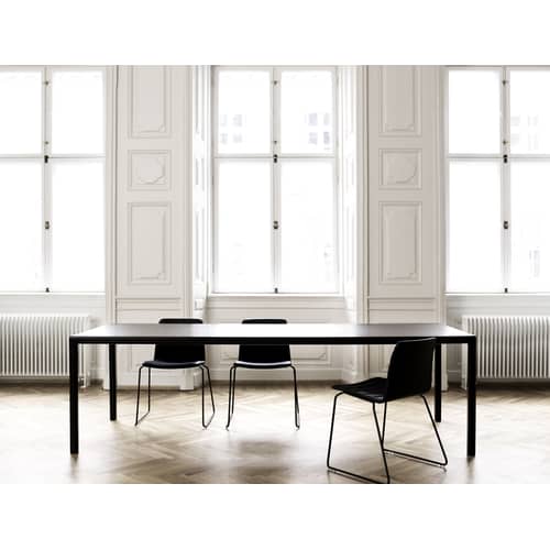 rechteckiger Tisch T12 corian schwarz rechteckig - 160 x 80 cm - Hay - 160 x 80 cm - schwarz - bemaltes Aluminium, MDF, linoleumbeschichtet