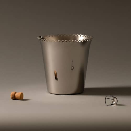 Seau à glace Edges métal / Ø 23 x H 23 cm - Alessi - Acier poli - Acier inoxydable poli
