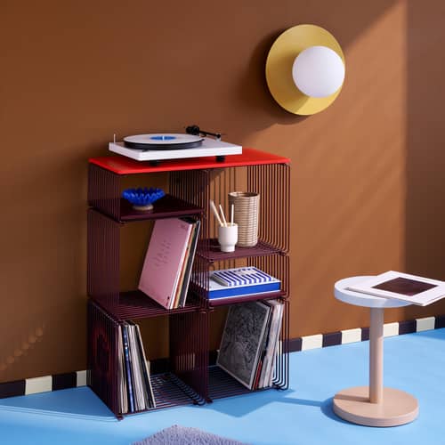 Panton Wire Single Cube Shelf metal black / 34.8 x H 34.8 x D 34.8 cm - Verner Panton, 1971 - MONTANA - Black & White - Lacquered stainless steel wire