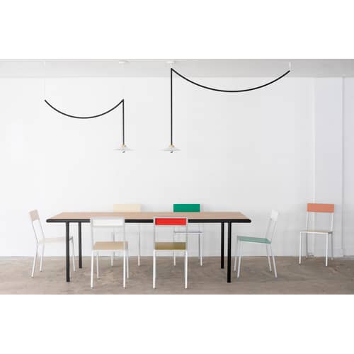 Stuhl Alu Chair metall blau grün / Aluminium - valerie objects - Sitzfläche dunkelblau / Rückenlehne grün - Aluminium