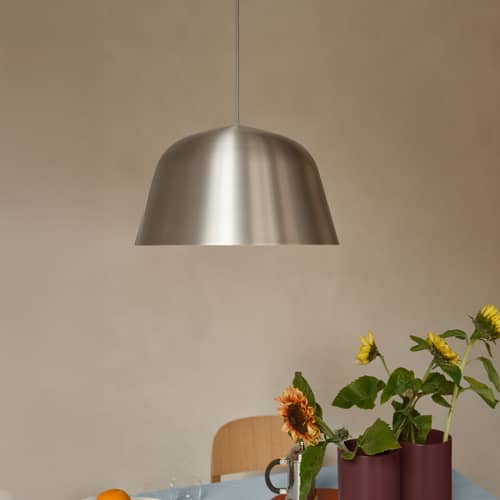 Suspension Ambit métal argent / Ø 40 cm - Muuto - Aluminium brossé - Aluminium