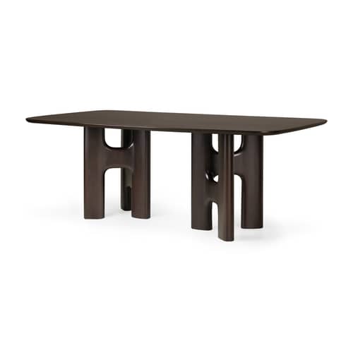 Table rectangulaire Flow bois marron / 200 x 110 cm - 8 personnes - Ethnicraft - 200 x 110 cm - Acajou teinté
