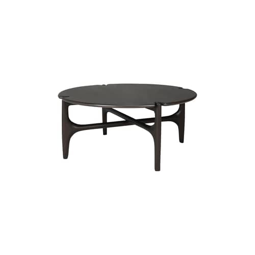 Tavolino PI legno marrone / Ø 80 x H 35 cm - Ethnicraft - Ø 80 x H 35 cm / Mogano scuro - Mogano massiccio tinto
