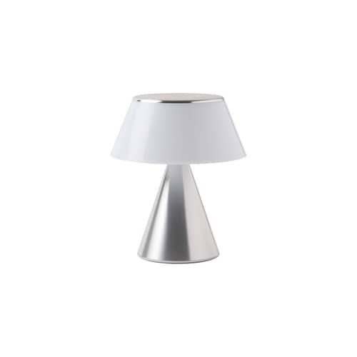 Luma Large Wireless rechargeable outdoor lamp metal silver / LED - Ø 15.6 x H 18 cm - Lexon - Polished aluminium - ABS, Aluminium