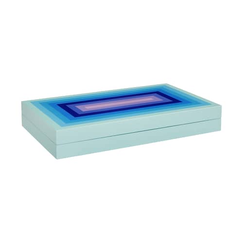 Set de Backgammon Scala bois bleu violet / Coffret laqué / Seconde vie - Jonathan Adler - Scala / Bleu & lavande - Bois laqué