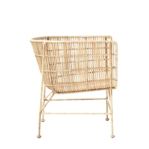 Cuun Armchair cane & fibres natural wood / Rattan - House Doctor - Armchair / Natural - Iron, Rattan
