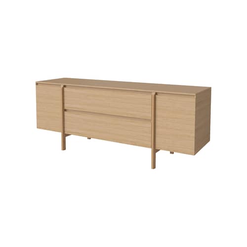 Buffet Daia bois naturel / L 180 cm - 2 tiroirs - Bolia - 2 tiroirs / Chêne huilé - Chêne massif, Placage chêne