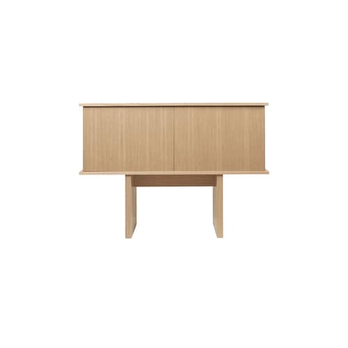 Buffet Stilt Single bois naturel / L 100 x H 72,5 cm - Ferm Living - Chêne naturel - MDF plaqué chêne