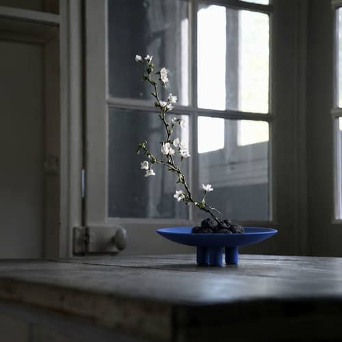 Centre de table Duck Mini céramique bleu / Ø 30 x H 9,2 cm - 101 COPENHAGEN - Bleu Marrakech - Céramique