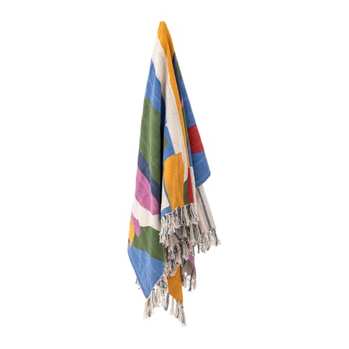 Decke Artista textil bunt / 160 x 130 cm - Bloomingville - Bunt - Baumwolle, Polyesterfaser