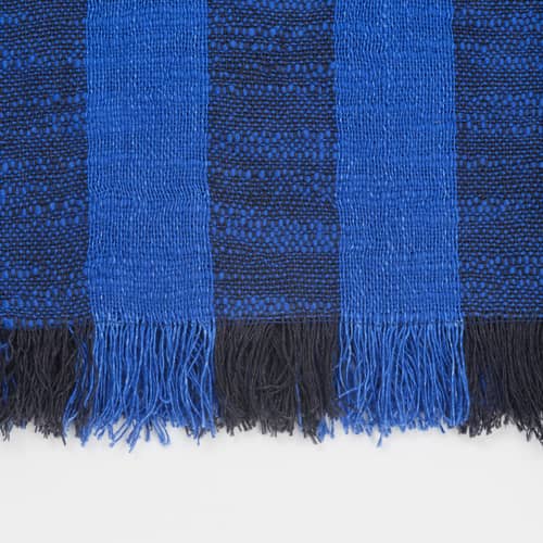 Decke Band textil blau / 160 x 200 cm - Leinen & Baumwolle - Tom Dixon - Blau & Schwarzblau - Baumwolle, Leinen