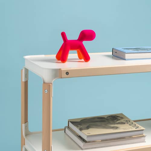 Decorazione Puppy XS Floqué tessuto rosa / Effetto velluto - L 18,5 cm - Eero Aarnio, 2003 - Magis - Fucsia / Arancione (floccato) - Polietilene floccato