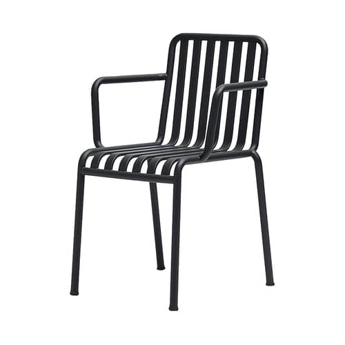 Fauteuil empilable Palissade métal gris noir / Bouroullec, 2016 - Hay - Anthracite - Acier laqué époxy