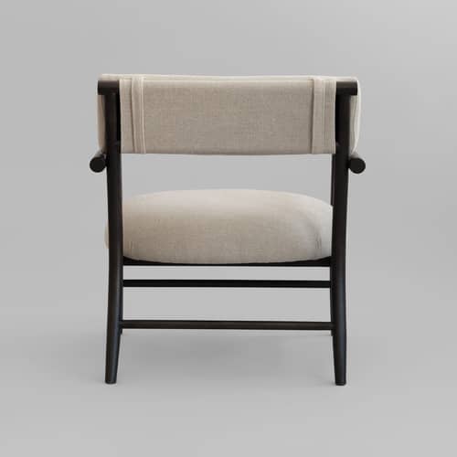Fauteuil lounge Nama - 101 COPENHAGEN - Sable (Lin) / Chêne noir - Chêne massif, Lin, Mousse