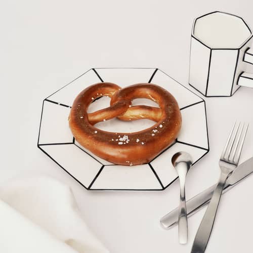 Glasteller Carte Blanche keramik weiß / Set von 2 - Ø 18.5 cm - Serax - Weiß & Schwarz - Porzellan