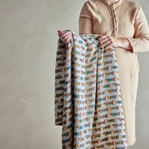 Kinderdecke Charlie textil beige / 160 x 130 cm - Bloomingville - Charlie - Recycelte Baumwolle