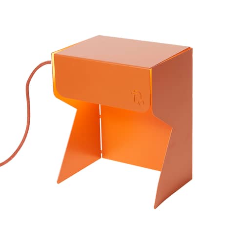 Lampe de table Luz - ATELIER DOBRA - Brun brique - Acier thermolaqué
