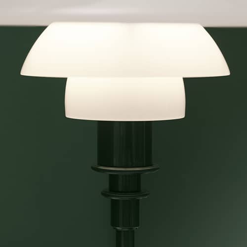 Lampe de table PH 2/1 vert / Réédition 1927 - Louis Poulsen - Vert brillant / Blanc - Aluminium laqué, Verre soufflé bouche
