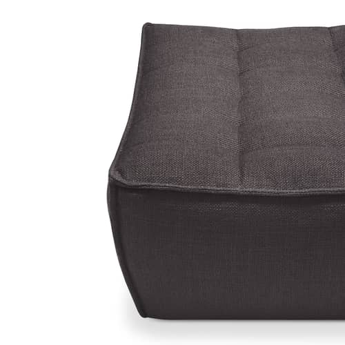 N701 Pouf textile grey / UK version - 70 x 70 cm - Ethnicraft - Dark grey (UK residential flame retardant) - Fabric, High-density PU foam, Wood