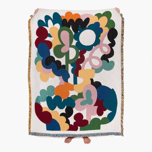 Plaid Alessi tissu multicolore / By Micke Lindebergh - 137 x 178 cm - Slowdown Studio - Micke Lindebergh - Coton recyclé