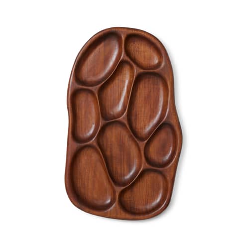 Plat Acacia bois marron / Plateau apéritif - Sculpté main - 37 x 60 cm - HK LIVING - Acacia - Acacia massif