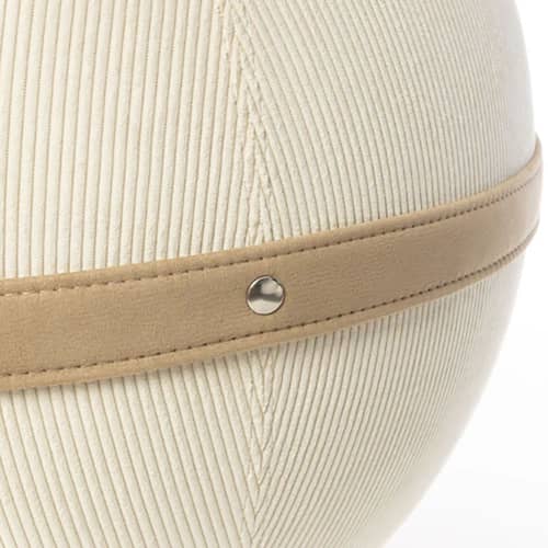 Pouf Côtelé Regular blanc / Ergonomique - Ø 55 cm / Velours côtelé - BLOON PARIS - Jasmin - PVC, Velours côtelé