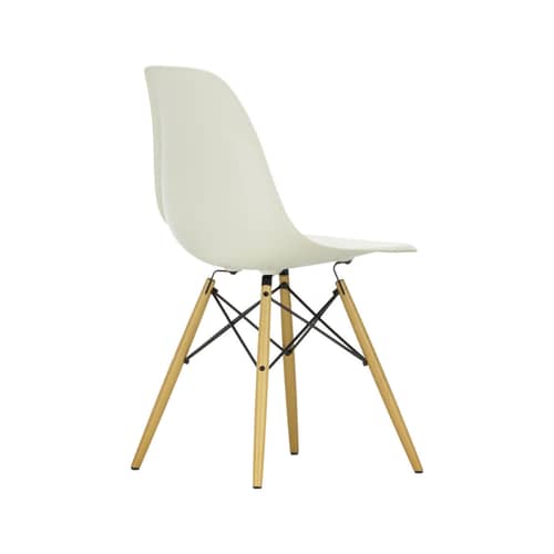 Sedia RE DSW - Eames Plastic Side Chair materiale plastico grigio / (1950) - Gambe legno chiaro / Riciclata - Vitra - Cittolo grigio/acero giallo - Acero massiccio, Plastica riciclata post-consumo