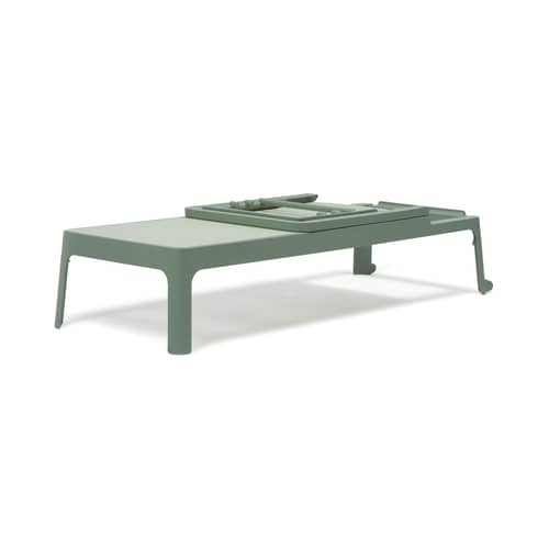 Plano Stackable reclining deckchair composite material green - NARDI - Mint / Almond Cloth - Fibreglass resin, Outdoor fabric