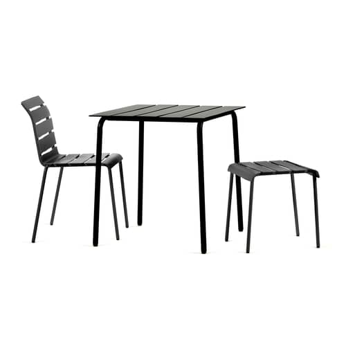 Table carrée Aligned métal multicolore / By Maarten Baas - 70 x 70 cm  / Modèle d\'expo - valerie objects - Noir - Aluminium thermolaqué