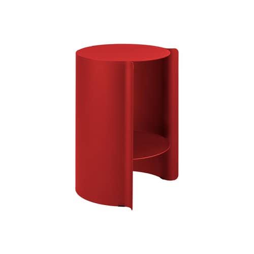 Table d\'appoint Wa métal rouge / Ø 32 x H 50 cm - NOO.MA - Rouge tomate - Acier thermolaqué