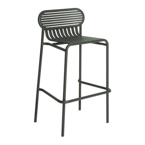 Tabouret de bar Week-End métal vert / Aluminium - H 80 cm - Petite Friture - Vert Bouteille - Aluminium thermolaqué époxy