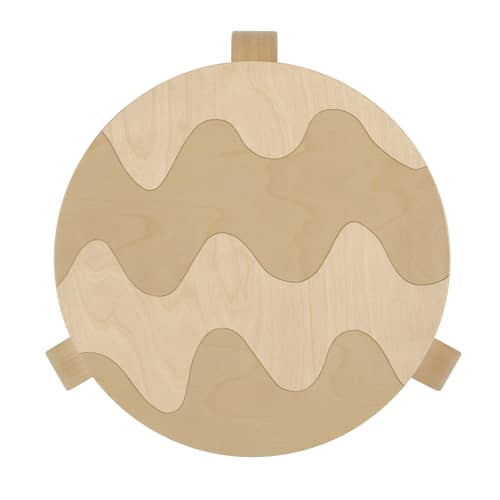 60 Stackable stool natural wood / 3 legs - Artek + Marimekko, 90th anniversary limited edition - ARTEK