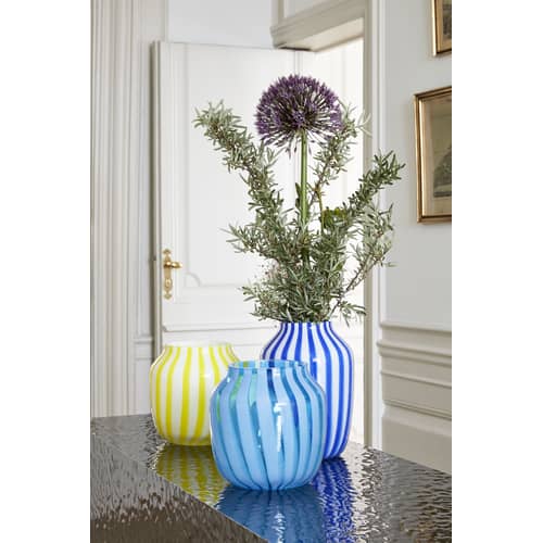 Vasen Juice Hay / Hoch - Ø 20 x H 28 cm - Blau - Glas | Made In Design