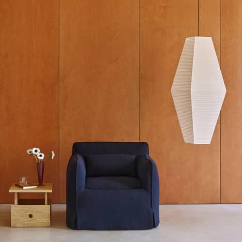 Abat-jour Paper Shade Prism papier blanc / Ø 40 x H 110 cm - Hay - Blanc - Papier