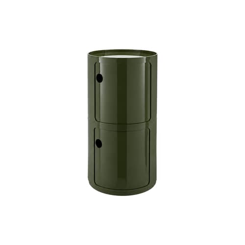 Ablage Componibili New Big HIGH plastikmaterial grün / 2 Schubladen – Ø 42 x H 76,5 cm - Kartell - Grün - ABS