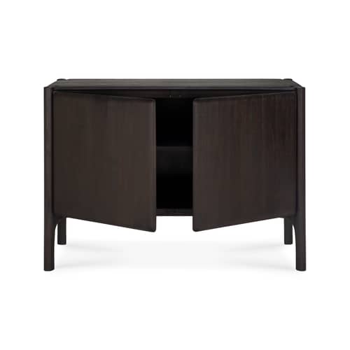 Buffet PI bois marron / L 119 x H 83 cm - Ethnicraft - Teck brun foncé - Teck massif teinté
