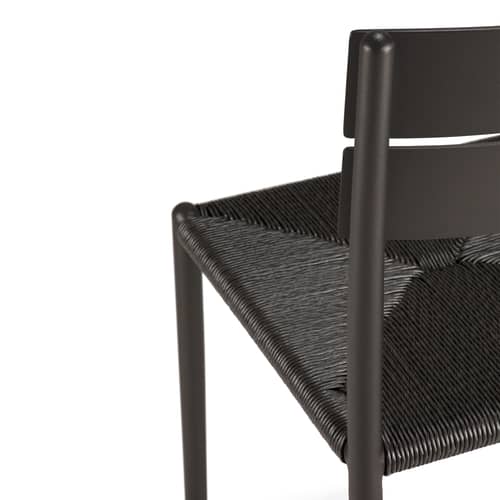 Chaise Elin métal marron / Assise corde - Ethnicraft - Bronze foncé - Aluminium thermolaqué, Corde