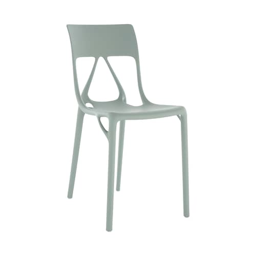 Chaise empilable A.I. Lite plastique vert / Conçu par intelligence artificielle - Recyclé - Kartell - Vert - PMMA recyclé