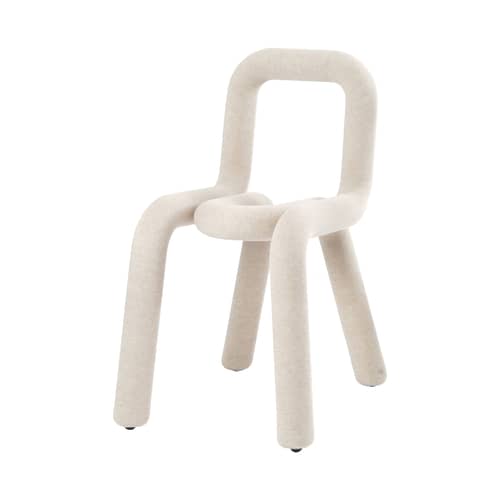 Chaise rembourrée Bold tissu beige - Moustache - Beige - Acier, Mousse polyuréthane, Tissu