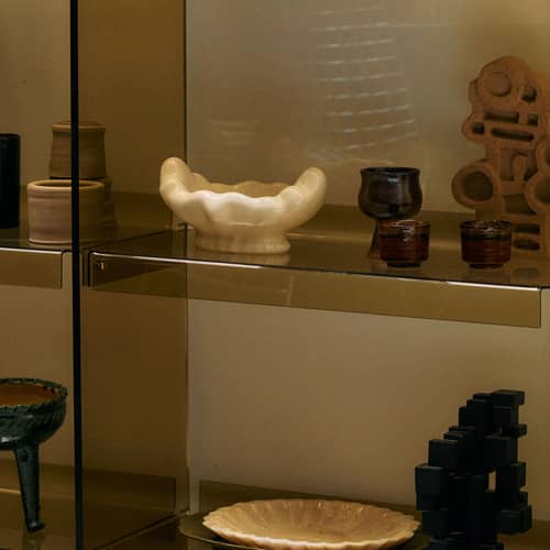 Coupe  verre beige / Vide-poches - HK LIVING - Ivoire - Verre