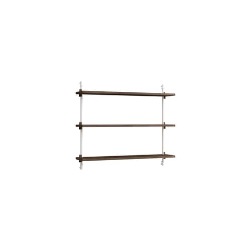 Étagère Wall Shelving – ws.65.1 bois marron / L 85 x H 65 cm x Prof. 17,5 cm - MOEBE - Chêne fumé / Blanc - Acier, MDF placage chêne