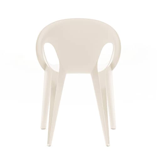 Fauteuil empilable Bell plastique blanc / Polypropylène recyclé (éco-conçu) - Konstantin Grcic, 2020 - Magis - Blanc Highnoon - Polypropylène recyclé